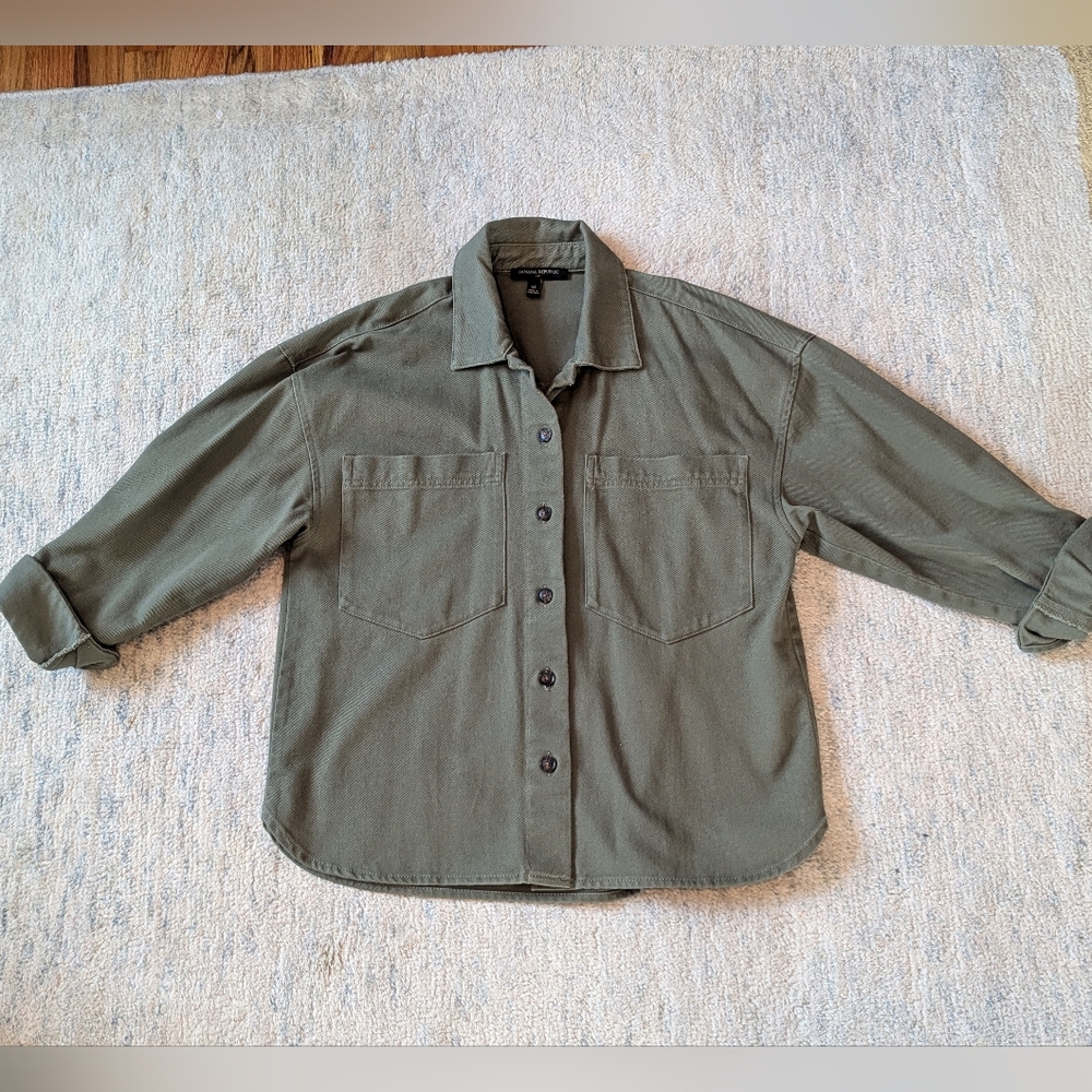 Women's Olive Green Oversize Utility Jacket